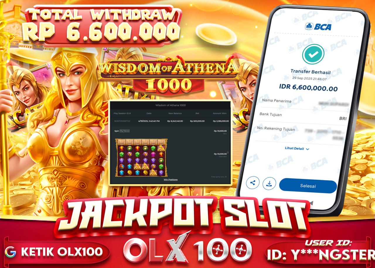 Y***NGSTER JACKPOT WISDOM OF ATHENA Rp 6.600.000 - LUNAS