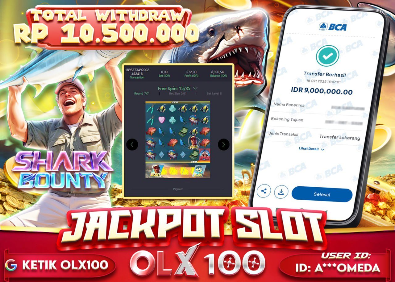 A***OMEDA JACKPOT SHARK BOUNTY Rp 10.500.000 - LUNAS